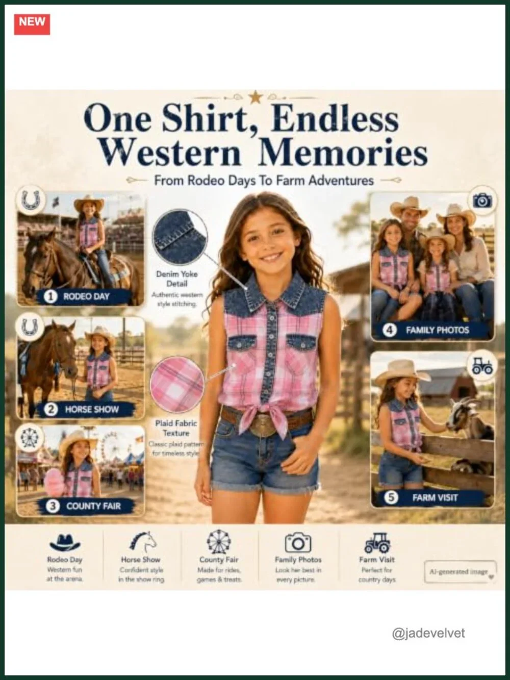 Girls Cowgirl Plaid Sleeveless Button Down Crop Tank Top